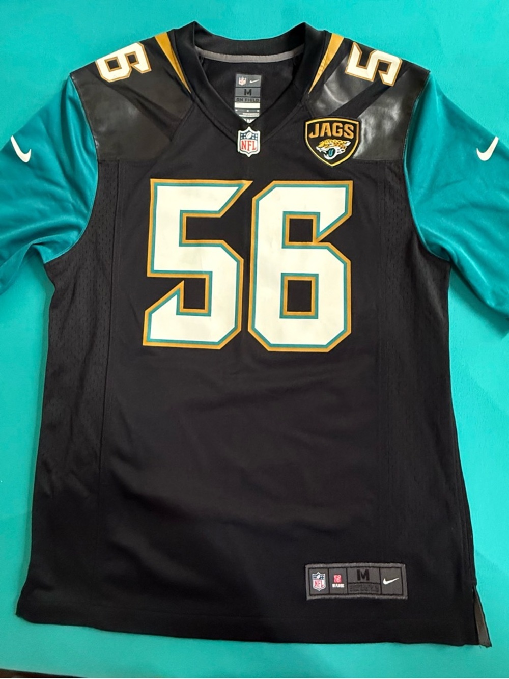 Nike Black Teal Jacksonville Jaguars #56 Football Jersey